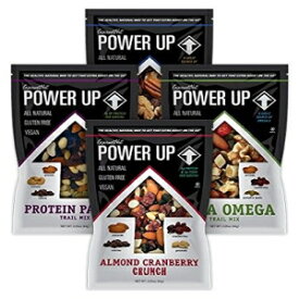 パワーアップトレイルミックスバラエティパック（8個の個別のスナックバッグ）プロテインパック、抗酸化ミックス、アーモンドクランベリークランチ、メガオメガ Power Up Trail Mix Variety Pack (8 individual snack bags) Protein Packed, Antioxidant Mi