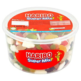 オリジナルのハリボースーパーミックスパーティーサイズの浴槽楽しいハリボーの形のおいしいミックスには、英国の英国のグミキャンディーから輸入された小さなゼリーの男性のミルクボトルが含まれています Original Haribo Supermix Party Size Tub A Delicious Mix