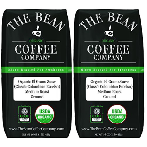 Bean SALE 99%OFF Coffee Company 【送料無料/即納】 Organic El Grano Suave Classic Colombian ミディアムロースト Ground Medium 16オンスバッグ The Excelso グラウンド Roast 2パック
