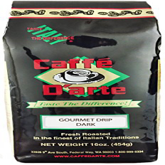 カフェダルテグルメダークホールビーンコーヒー 16オンスフォイルバッグ 2パック Caffe D'arte Gourmet 限定品 Dark Whole Coffee Bean Foil ブランド激安セール会場 Pack 16-Ounce of 2 Bags