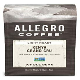 Allegro Coffee ケニア グラン クリュ 全粒コーヒー、12 オンス Allegro Coffee Kenya Grand Cru Whole Bean Coffee, 12 oz