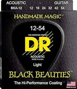 DR Strings AR[XeBbNM^[ABlack Beauties - ubNR[eBOA12-54 DR Strings Acoustic Guitar Strings, Black Beauties - Black Coated, 12-54