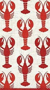 Caspari �G���^�[�e�C�����g ���u�X�^�[�Y �Q�X�g�^�I�� 15 ���p�b�N Caspari Entertaining Lobsters Guest Towels, Pack of 15