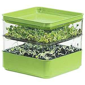 K[fYACu! 2iV[hXvE^[ - NIȃXibNHւ̒ǉƂĉł̃XvEg͔|ɍœKłB Gardens Alive! Two-Tiered Seed Sprouter - Ideal for indoor sprout growing for a healthy