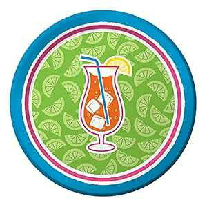 Creative Converting 8 Count Sturdy Style Paper Dessert Plates, 7, Cocktail Time