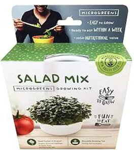 Mountain Valley Seed Company Mini Microgreens Growing Kit - Salad Mix - Grow Your Own Organic Gourmet Micro Greens Indoors: Salad, Sandwich & Garnish - Easy & Fun - Great Gift or Stocking Stuffer (Salad Mix)