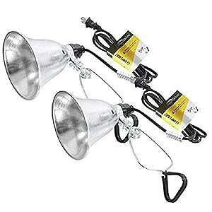 Simple Deluxe HIWKLTCLAMPLIGHTSX2 2-Pack Clamp Lamp Light with 5.5 Inch Aluminum Reflector up to 60 Watt E26 (no Bulb Included) 6 Feet 18/2 SPT-2 Cord, Silver