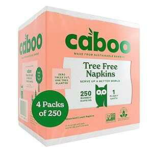 Caboo Tree t[|y[p[ivLA250  4 pbNAv 1000 ̃ivLAɗDA\ȁAĝăLb`ivL Caboo Tree Free Bamboo Paper Napkins, 4 Packs of 250, 1000 Total Napk