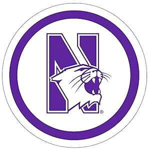 DECO PAPER PRODUCTS 12 Count Northwestern Collegiate Paper Plates, 7", White