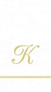 Entertaining with Caspari Monogram Initial K Paper Guest Napkins, Pack of 15
