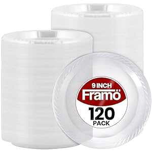 Framo 9 C`ĝēvX`bNv[g oN p[eB[fBi[A@ɁAdqWΉAo[xL[AsACxg (9 C` 120 pbN) 9 Inch Disposable Clear Plas