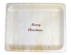 Perfect Stix 10 C` ĝĖؐv[g [NX}Xvg - 25ct pbN Perfect Stix 10" Disposable Wooden Plate with Merry Christmas Print - Pack of 25ct