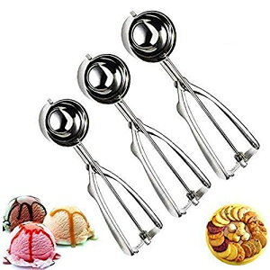 Saebye Cookie Scoop Set, 3 Pieces Ice Cream Scoop Set, 0.8 OZ/ 1.4OZ/  2.7OZ, Large-Medium-Small Size Disher Scoop, Portion Scoop, Cookie Scoops  for