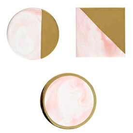 GGMU 3 Pack Pink Absorbent Ceramic Coasters for Drinks - 4 Inch, Cute & Beautiful Ceramic Water Absorb Spill Coaster with Non-Slip Cork Base, Ideal to Prevent Tabletop from Dirty.