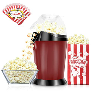Popcorn Maker Hot Air Pop Corn Popper 1200W with Measuring Cup No Oil Healthy Snack for Home Family Carnival Party BPA Free Pop-corn Machine 