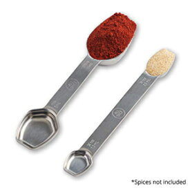 AllSpiceステンレス鋼両面計量スプーン-小さじと大さじ AllSpice Stainless Steel Double Sided Measuring Spoon- Teaspoon and Tablespoon