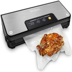 Silver Vacuum Sealer Machine ブランド買うならブランドオフ ENZOO Automatic Food Saver 80Kpa for Preservation with Built-in 新生活 Starter w Dry Kit Easy Led to Lights Cutter Indicator Clean Modes Moist