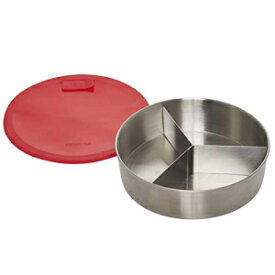 インスタントポット5252078公式ラウンドクック/ベークパン、蓋と取り外し可能な仕切り付き、7インチ、赤 Instant Pot 5252078 Official Round Cook/Bake Pan with Lid & Removable Divider, 7-inch, Red
