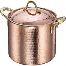 DEMMEX 1.2MM Thick Hammered Copper Soup Pot Stew Pan Casserole Dish, 3 Quarts (7.8" x 4")