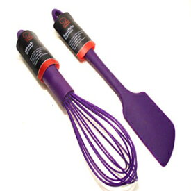 プレミアムシリコンワイヤー泡立て器＆ヘラセット（パープル） Chef Craft Premium Silicone Wire Whisk & Spatula Set (Purple)