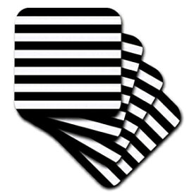 3dRose cst_56663_2スタイリッシュなコンテンポラリーストライプ-黒と白のストライプパターン別名ブルトンストライプ-ソフトコースター、8個セット 3dRose cst_56663_2 Stylish Contemporary Stripes-Black and White Striped Pattern Aka Breton Stripe-Soft
