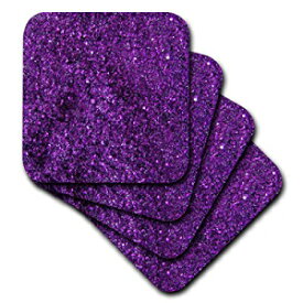コースターのような3dRoseフロレンパープルスパークル、ソフト、4個セット 3dRose Florene Purple Sparkle Like Coaster, Soft, Set of 4