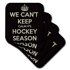 3dRosecst_171921_3ホッケーシーズンを落ち着かせることはできません。黒と金。ホッケー愛好家-セラミックタイルコースター、4個セット 3dRose cst_171921_3 We Cant Keep Calm its Hockey Season. Black and Gold. Hockey Lover-Ceramic Tile Coasters, S