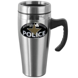 Siskiyouギフト警察スチールトラベルマグハンドル付き Siskiyou Gifts Police Steel Travel Mug with Handle