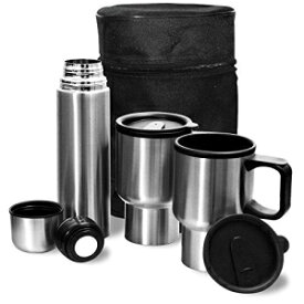 Green Canteenステンレススチールトラベルマグセット、魔法瓶とキャリングケース付き、16オンス Green Canteen Stainless Steel Travel Mug Set with Thermos and Carrying Case, 16-Ounce