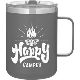 Happy Camper - Camping Gifts - 16oz Vacuum Insulated Travel Mug with Lid by MugHeads (Matte Mint)
