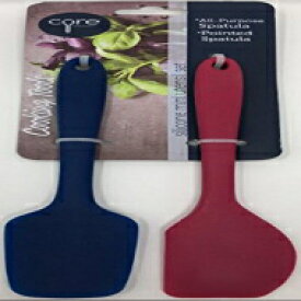 コアキッチン2個セットのシリコンミニスパチュラ-万能（ネイビー）＆ポインテッド（レッド） Core Kitchen 2-pc Set of Silicone Mini Spatulas - All-Purpose (Navy) & Pointed (Red)