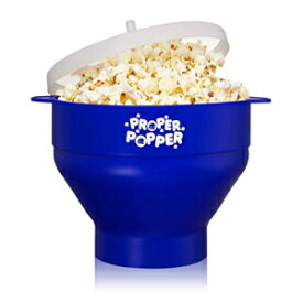 オリジナルの適切なポッパー電子レンジポップコーンポッパー、シリコンポップコーンメーカー、折りたたみ式ボウルBPAフリー＆食器洗い機セーフ-（青） The Original Proper Popper Microwave Popcorn Popper, Silicone Popcorn Maker, Collapsible Bowl BPA