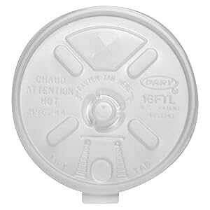Dart 16FTLS tgAhbNXg[XbgtW (1000 P[X) Dart 16FTLS Translucent Lift N' Lock Straw Slotted Lid (Case of 1000)