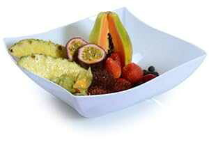Fineline Settings Wavetrends White China-Like Square 128 oz. Serving Bowl 25 Pieces