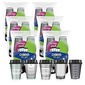 Dixie to Go ĝăzbgrobWy[p[R[q[Jbv Wt 12IX 156 efUC Dixie to Go Disposable Hot Beverage Paper Coffee Cups with Lids, 12 Oz, 156 Count, Assorted Designs