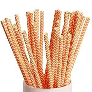 Webake 100 pbN VFuXg[ g͗l̃Xg[ oN 7.75 C` ĝ  Xgpi ӍՂ̃e[up IWXgCv Webake 100 Pack Chevron Paper Straws Wave Pa