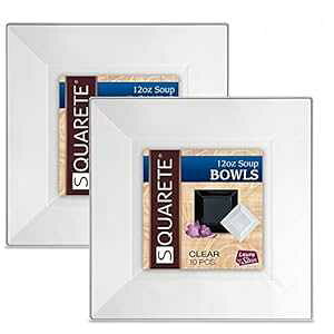 Squarete 12IX XNGA NA X[v {Esl ϋv GKg ĝ 12IX XNGA p[eB[ X[v {E 1pbP[W10{E pbN2 Squarete 12 ounce Square Clear Soup Bow