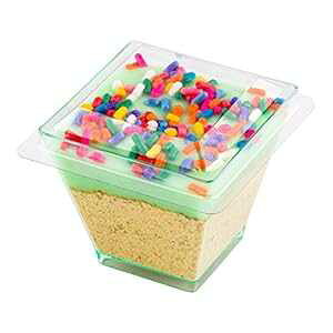 Restaurantware LIDS ONLY: 2.5 Inch x 2.5 Inch Mini Kova Cup Lids, 100 Square Lids For 2 Ounce Mini Kova Dessert Cups - Fits Mini Kova Cup, Clear Plastic Square Plastic Cup Lids, Recyclable