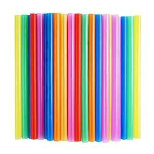 W{X[W[Xg[100{AJtȎĝčL^Xg[B E-UNIONA 100 Pcs Jumbo Smoothie Straws,Colorful Disposable Wide-mouthed Large Straw.
