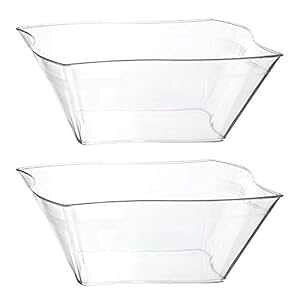 PLASTICPRO ĝ GKg EF[u fUC XNGA vX`bN T[rO{E ϋv p[eB[̃XibNT_{Ep (4AM) PLASTICPRO Disposable Elegant Wave Design Square Plastic Ser