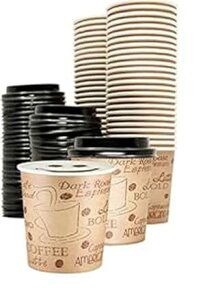 ECODESIGN-US 4IX ĝăGXvb\y[p[zbgJbv Wt - 50Zbg -  - ʃTvVbg ECODESIGN-US 4 Ounce Disposable Espresso Paper Hot Cups with Black Lids - 50 sets - Print - Small Port