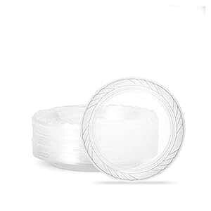 PLASTICPRO 6 C` v~A NX^ NA ĝ vX`bN fU[g TCY p[eB[ v[g 40 pbN PLASTICPRO 6'' inch Premium Crystal Clear Disposable Plastic Dessert Size Party Plate Pack 