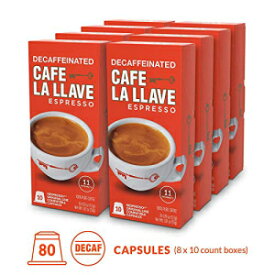 Globalpixels Coffee Pods Compatible with Nespresso Original Line Machine Packs 40 / 50 / 60 / 80 / 100 / 120 Capsules Espresso Light Dark Roast All Pack / Flavors (80 Pods Cafe La LLave Decaffeinated (latin))