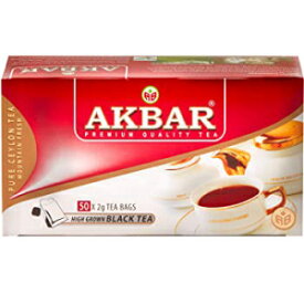 アクバル プレミアム品質 高栽培紅茶 50 ティーバッグ、100g Akbar Premium Quality High Grown Black Tea 50 Tea Bags, 100g
