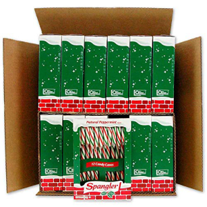 12 Count (Pack of 12), Red, Green, White, Spangler Classic Red, Green, and White Peppermint Candy Canes - Natural Peppermint Flavor, Gluten Free, OU Kosher - 144 Individually Wrapped Candy Canes (12-12 Count B