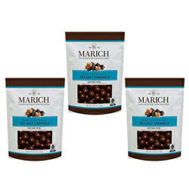 マリッチダークチョコレートシーソルトキャラメル、4.75オンスポーチ（3個入り）-おいしいスナック、共有可能、ギフト性のあるチョコレート、本物のおいしい、心地よい成分 Marich Dark Chocolate Sea Salted Caramels, 4.75 oz Pouches (Pack of 3) - Deli