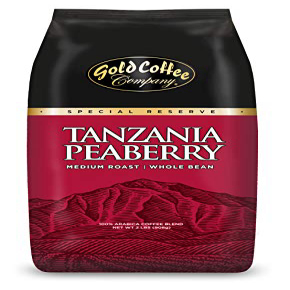 75%OFF Gold Coffee Company Special Reserve Medium Roast Whole Bean 2 1 908g 【63%OFF!】 Bag lb Pack Tanzania Peaberry