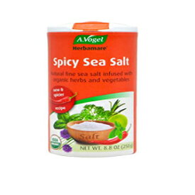 A. Vogel Herbamare スパイシーシーソルト - 15種類のハーブと野菜を注入した天然の上質な海塩 - 人工香料と保存料不使用 - 非遺伝子組み換え、ケト、古生物に優しい、USDAオーガニック - 8.8オンス A. Vogel Herbamare Spicy Sea Salt - Natural Fine