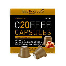 ネスプレッソオリジナルマシン用ベストプレッソコーヒー 120ポッド 認定された本物のエスプレッソキャラメルブレンド（中強度）ポッド ネスプレッソオリジナルと互換性があります 60日間満足保証 Bestpresso Coffee for Nespresso Original Machine 120 pods Ce