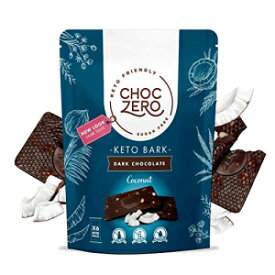 ChocZero's Keto Bark, Dark Chocolate Coconut with Sea Salt. Sugar Free, Low Carb. No Sugar Alcohols, Gluten Free, Vegan, All Natural, Non-GMO(6 bars/bag)